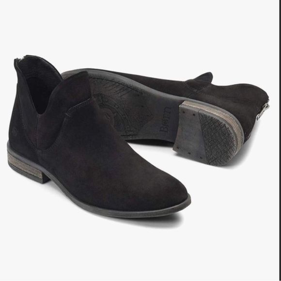 Born Shoes - Born Arula Black Suede Chelsea Ankle Boot Size 10